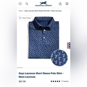 Chalk Talk Sports Lacrosse Performance short sleeve Polo shirt Youth Large